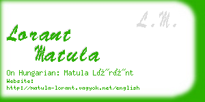 lorant matula business card